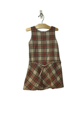 Jacadi Girls Size 6 Wool Plaid Jumper Dress